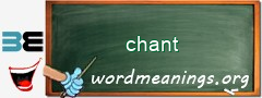 WordMeaning blackboard for chant